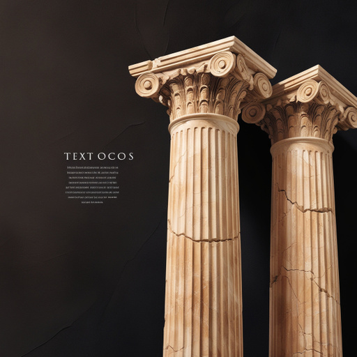 Two Intricately Carved Ancient Greek Columns