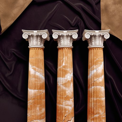 Two Intricately Carved Ancient Greek Columns