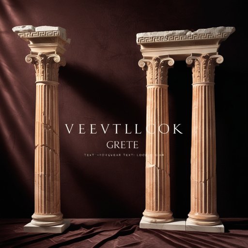 Two Intricately Carved Ancient Greek Columns