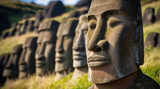 Lifelike Vision Detail Of A Moai Stone Statue