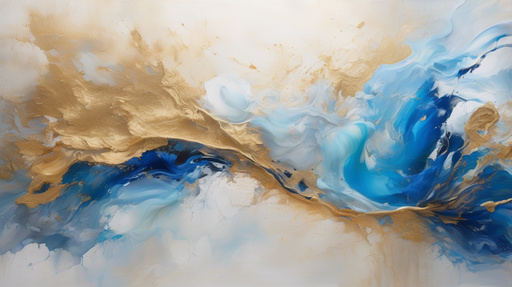 Stock Photography A Shimmering Painting Of Liquid Golden Blue