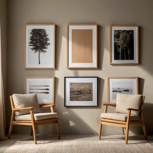 Stock Photography Image Showcases A Minimalist Wall Art Displa