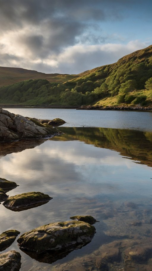 Stock Photography Still Water At Lochernhead In Scotland