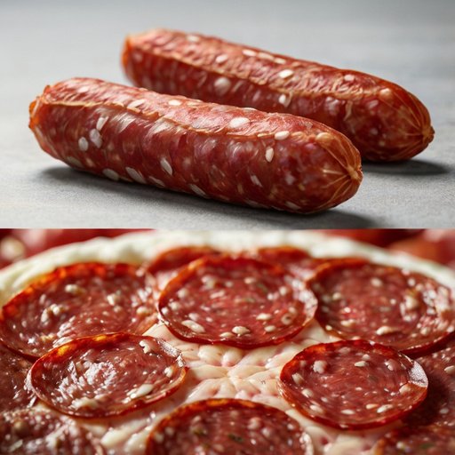 Stock Photography Salami Compared To Pepperoni Realistic